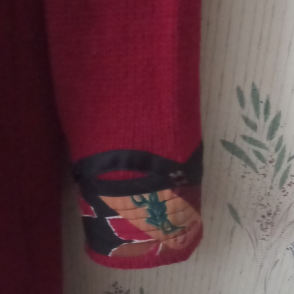 Koos of course cardigan sweeter jacket (Xs )silk wool floral embroidery art - Picture 7 of 8